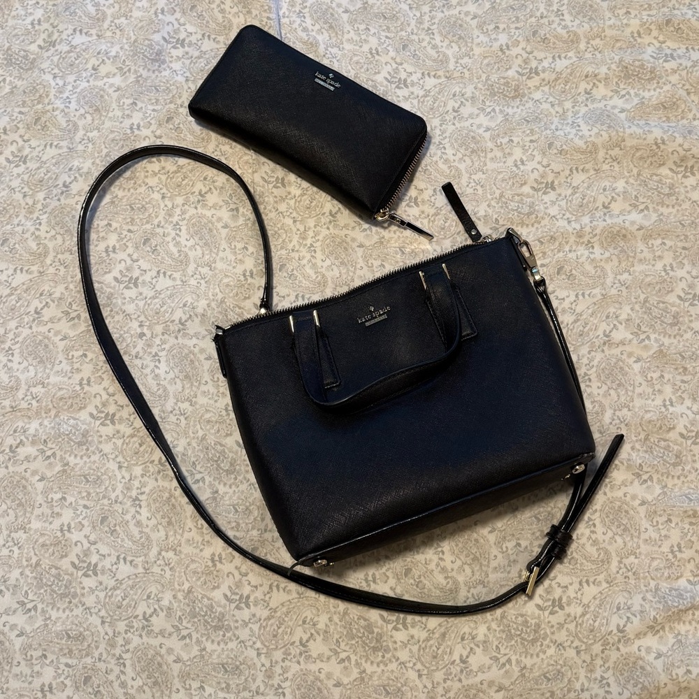 Kate Spade Black Crossbody + Wallet
